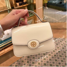 Tory Burch Small Robinson Spazzolato Top-Handle Bag #I2403