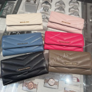 MICHAEL KORS Jet Set Travel Large Trifold Wallet  絎縫山形紋翻蓋釦式三折長夾 #L